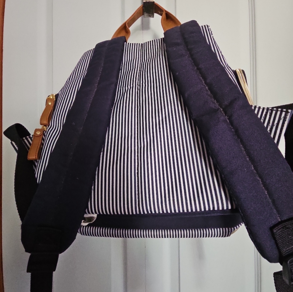 Stripe Multi Pockets Backpack Bag - image 6